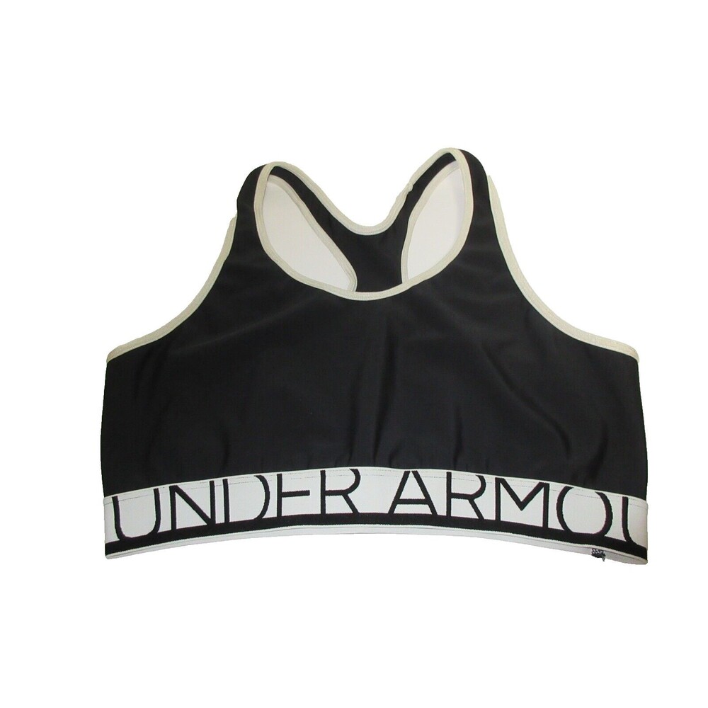 Under Armour Black / White Medium-Impact Sports Bra (1257677) Size M/L -